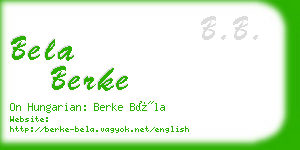 bela berke business card